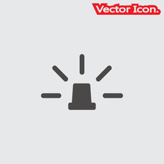siren icon isolated sign symbol and flat style for app, web and digital design. Vector illustration.