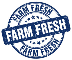 farm fresh blue grunge round vintage rubber stamp