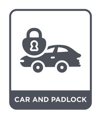 car and padlock icon vector