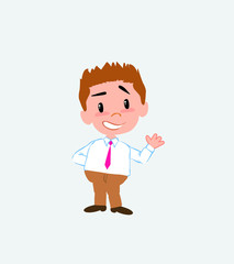 Businessman in casual style showing something in positive attitude.