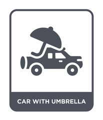 car with umbrella icon vector