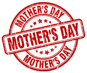 mother's day red grunge round vintage rubber stamp