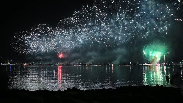 Fireworks lighting up the sky as part of UAE National Day celebrations in Abu Dhabi