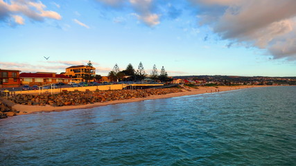 panoramic view of the city at sunset