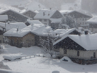 French Mountain Village in Winter
