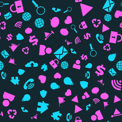 Web Computer Network Icons concept. Seamless vector EPS 10 pattern