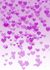 Love hearts background on pink fade
