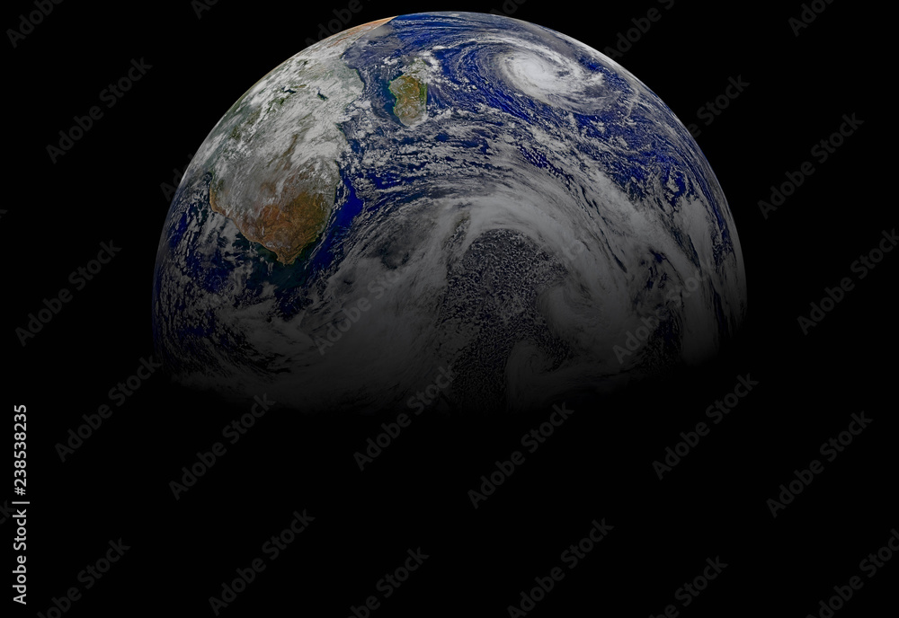 Wall mural abstract image wallpaper of planet earth in dark outer space. elements of this image furnished by na