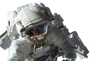isolated astronaut flying in space. Elements of this image furnished by NASA f