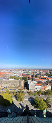 Fototapeta premium Aerial panoramic view across city of Hannover, Germany