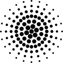 Dots, circles radial abstract pattern, vector and illustration