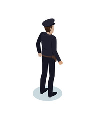 Police Officer Worker Icon Vector Illustration