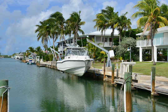 Home mooring at Marathon at the Florida Keys in Florida.