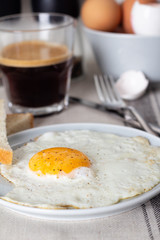 scrambled eggs and coffee large fee.