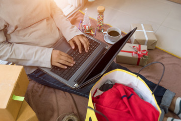 Buying christmas gifts online - online shopping concept (also available as footage)