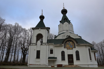 Fototapeta premium Exterior of the Church of the Mother of God's Sovereign Icon, Izobilnoe, Russia
