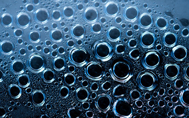 Macro shot detail of water drops with unique pattern. Water drops texture background. Round shape...