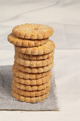 Stack of shortbread cookies