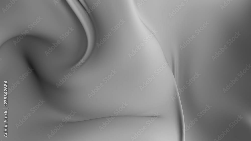 Poster 3d render abstract background with elegant deformed cloth piece. smooth fabric with curls, twists, s