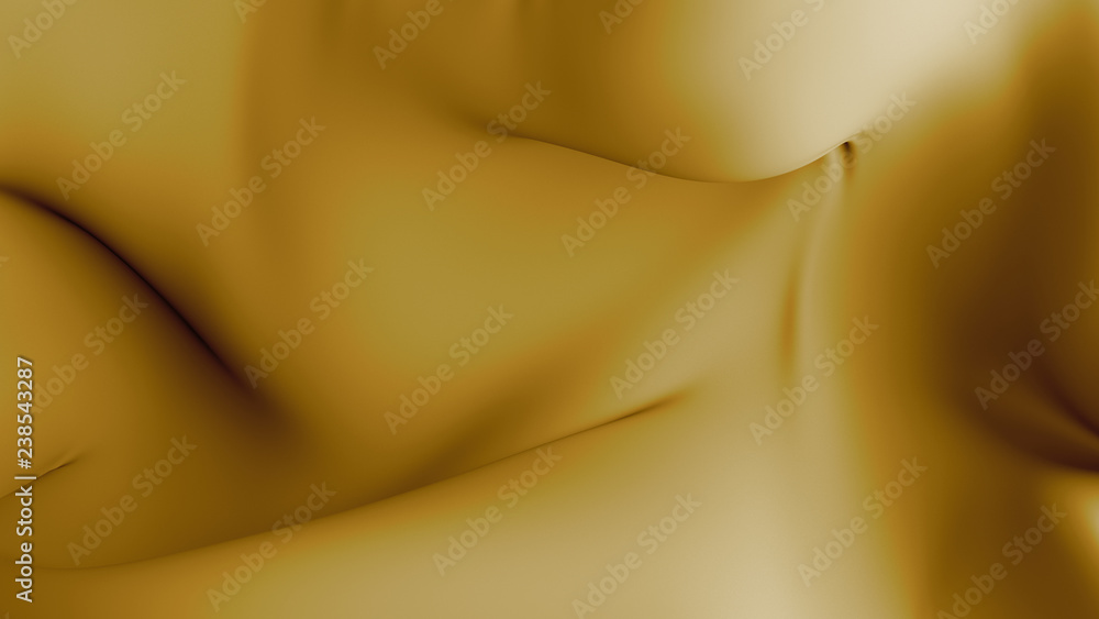 Poster 3d render abstract background with elegant deformed cloth piece. smooth fabric with curls, twists, s