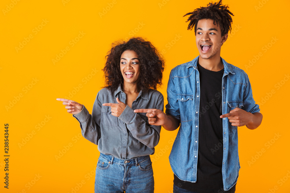 Canvas Prints cheerful young african couple standing