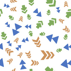 Different Arrows. Seamless vector EPS 10 Abstract  pattern. Multicolor Figures. Texture for print and Banner. Flat style