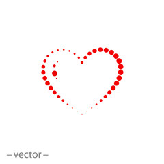 heart icon, love line vector illustration on white background - editable stroke