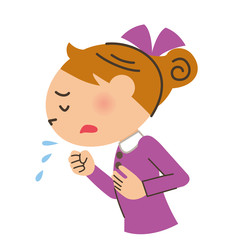 咳をする女の子