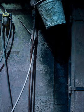 Detail einer Farbkammer in Werkstatt