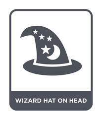 wizard hat on head icon vector