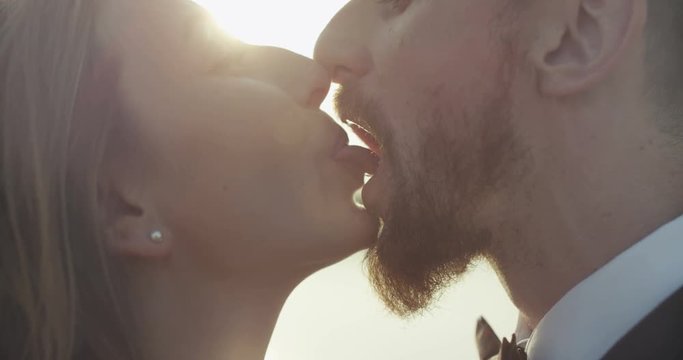 Couple French Kissing