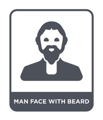 man face with beard icon vector