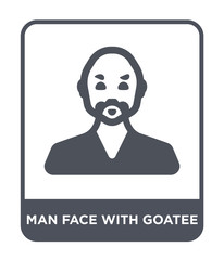 man face with goatee icon vector