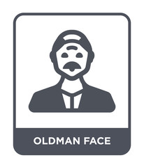oldman face icon vector