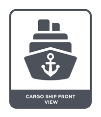 cargo ship front view icon vector