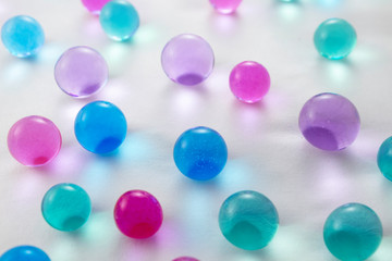 Background with colorful hydrogel balls