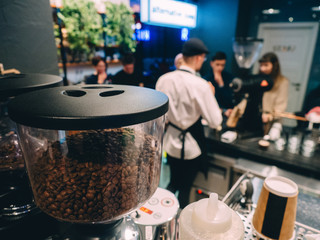 Professional coffee machine in cafe bar restaurant