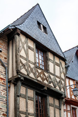 Redon. Maison à colombages en centre-ville. Ille-et-Vilaine. Bretagne