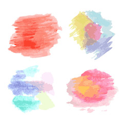 set of multicolored spots watercolor texture