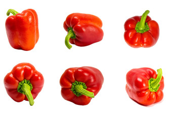 Peppers. Paprika. Bell pepper isolated on white. Sweet pepper. With clipping path. Full depth of field.