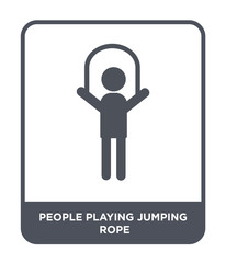 people playing jumping rope icon vector
