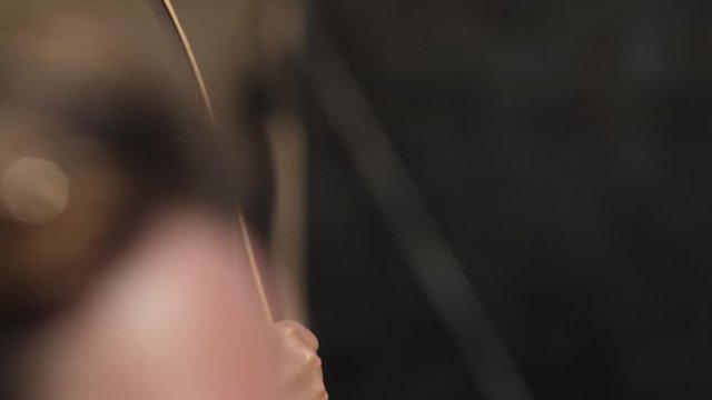 launching an arrow on a target archery