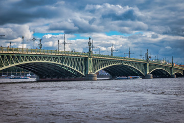 Fototapeta na wymiar Bridge over Neva river, St Petersburg, Russia