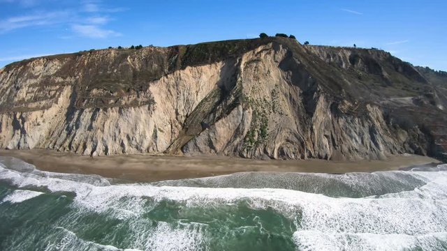 Beach Cliffs Below Daly City California Aerial View