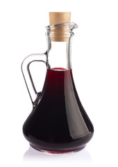 Decanter with red wine balsamic vinegar.