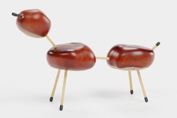 Realistic 3D Render of Chestnut Animal