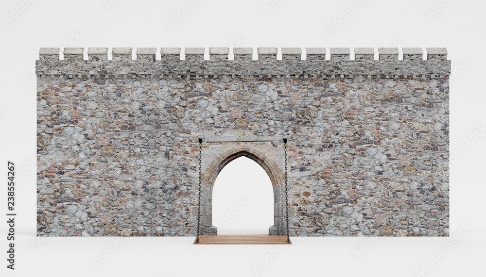 Poster Realistic 3D Render of Medieval Gate