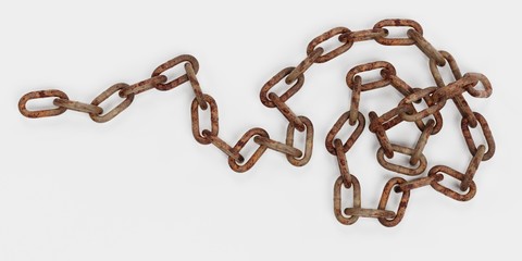 Realistic 3D Render of Rusty Chain