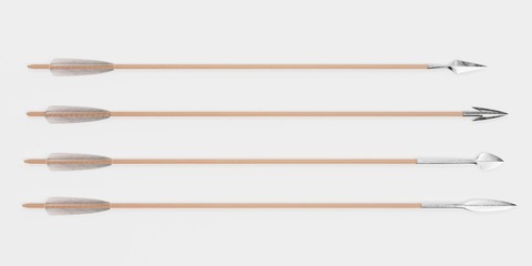 Realistic 3D Render of Viking Arrows