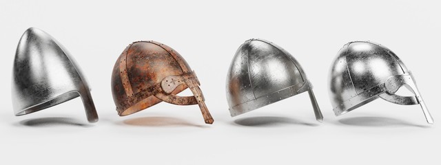 Realistic 3d Render of Viking Helmets